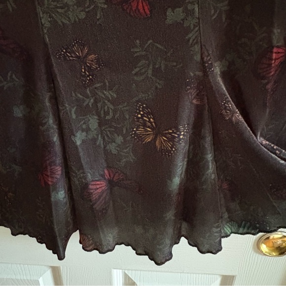Thorn & Fable Butterfly Velvet Mermaid Skirt (M) – Green Floral Whimsigoth Goth - Picture 6 of 7